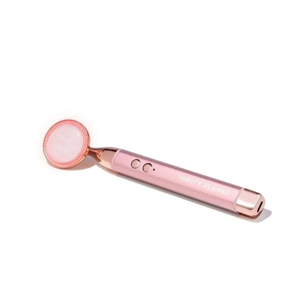 NEW VanityPlanet Sonic Rose Quartz Beauty Bar LED Wand VNT25024 firm & depuff